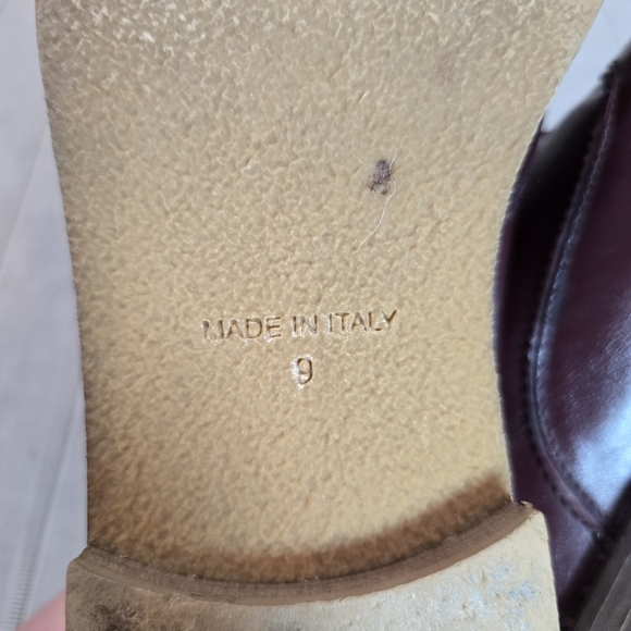 Brooks Brothers Men's Burgundy Leather Dress Shoes Size 9 Made In Italy - Picture 10 of 12